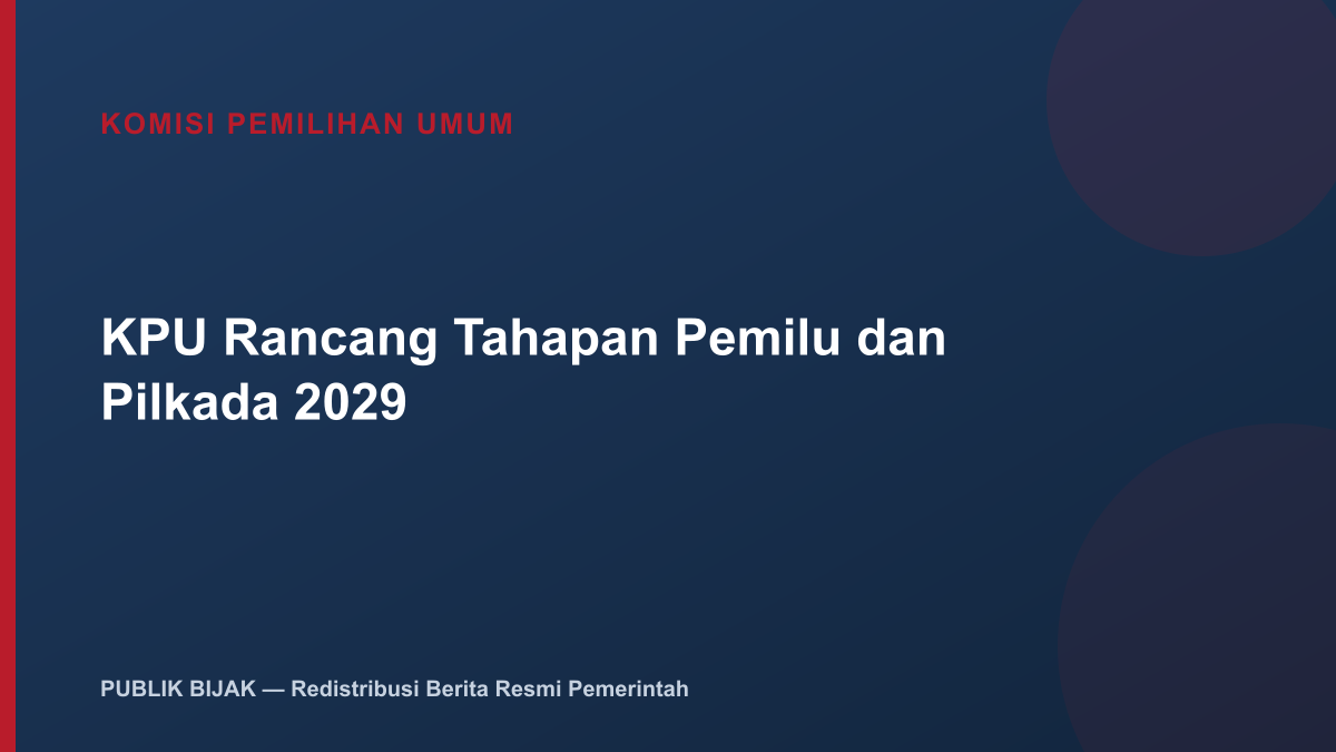 KPU Mulai Rancang Tahapan Pemilu dan Pilkada 2029 Sejak Pertengahan 2026